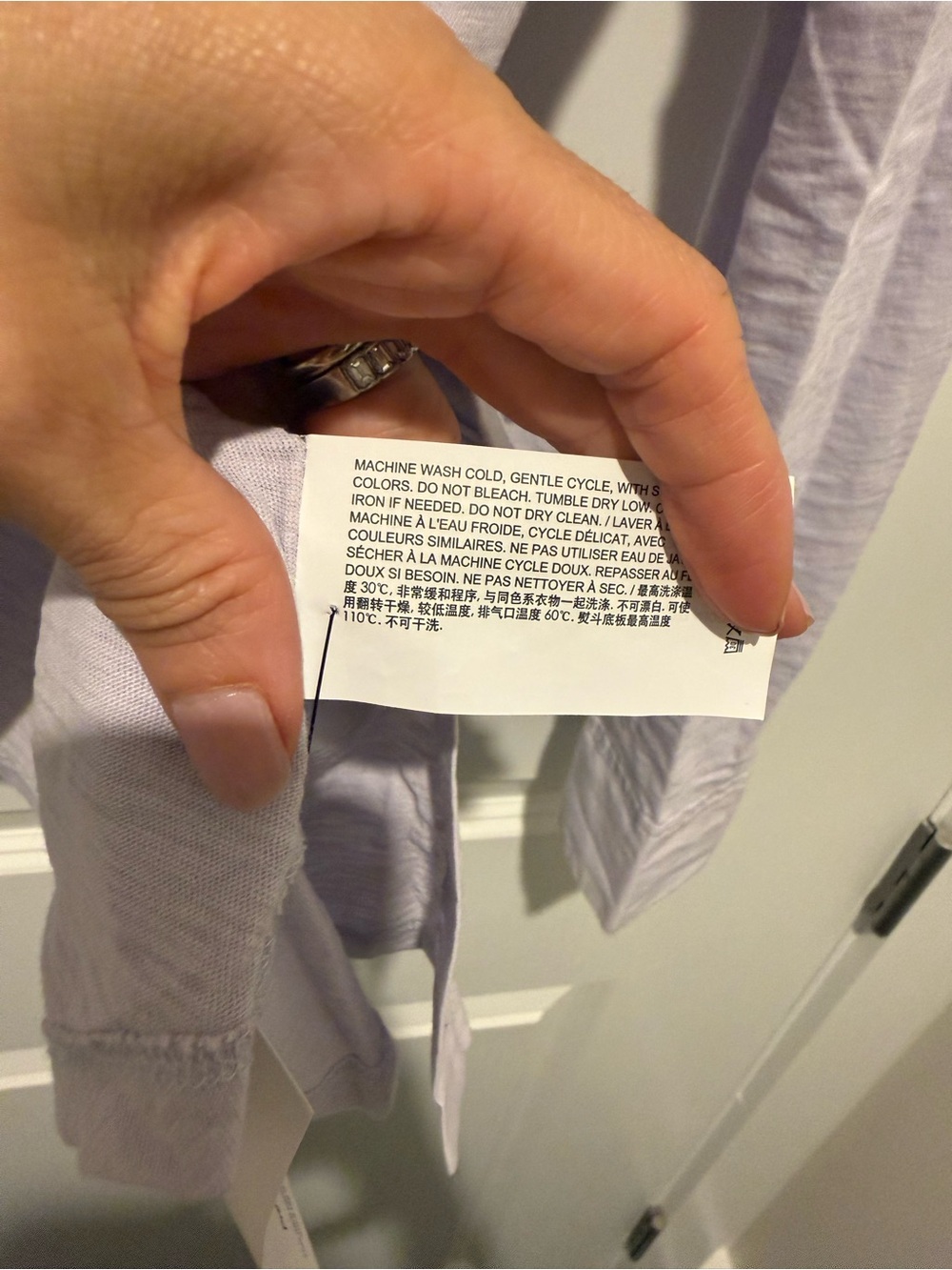 Theory Classic Long-Sleeve Button-Up Shirt in Light Lilac - Picture 6 of 7